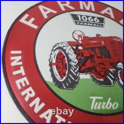 Vintage Farmall International Harvester Sign Porcelain Gas Tractor Dealer Sign