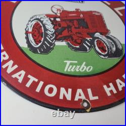 Vintage Farmall International Harvester Sign Porcelain Gas Tractor Dealer Sign