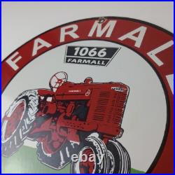 Vintage Farmall International Harvester Sign Porcelain Gas Tractor Dealer Sign