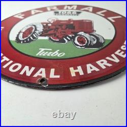 Vintage Farmall International Harvester Sign Porcelain Gas Tractor Dealer Sign