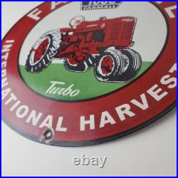 Vintage Farmall International Harvester Sign Porcelain Gas Tractor Dealer Sign