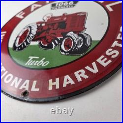 Vintage Farmall International Harvester Sign Porcelain Gas Tractor Dealer Sign