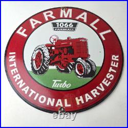 Vintage Farmall International Harvester Sign Porcelain Gas Tractor Dealer Sign
