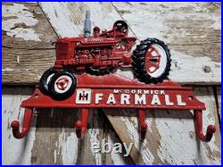 Vintage Farmall Sign Old International Harvester Cast Iron Farm Tractor Hanger Vintage Farmall Sign Old International Harvester Cast Iron Farm Tractor Hanger