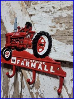 Vintage Farmall Sign Old International Harvester Cast Iron Farm Tractor Hanger Vintage Farmall Sign Old International Harvester Cast Iron Farm Tractor Hanger