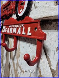 Vintage Farmall Sign Old International Harvester Cast Iron Farm Tractor Hanger Vintage Farmall Sign Old International Harvester Cast Iron Farm Tractor Hanger