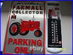 Vintage Farmall Tractor Sign And Thermometer