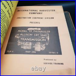 Vintage Hough International Harvester Service Training Manuals Binder TD-25 TD-3