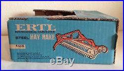 Vintage IH International Hay Rake Blue Box Tractor Imp. ERTL 1/16 Hard to Find