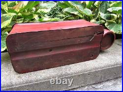 Vintage IH McCormick Tractor Tool Box Embossed with oil can and wooden Bottom