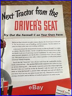 Vintage International Harvester Brochure Mailer Poster 1950 Tractor Farmall C