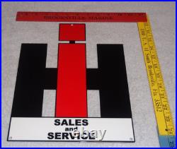 Vintage International Harvester Farm Equipment Metal Tractor Gasoline & Oil Sign