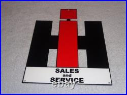 Vintage International Harvester Farm Equipment Metal Tractor Gasoline & Oil Sign