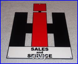 Vintage International Harvester Farm Equipment Metal Tractor Gasoline & Oil Sign