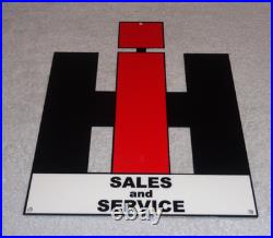 Vintage International Harvester Farm Equipment Metal Tractor Gasoline & Oil Sign