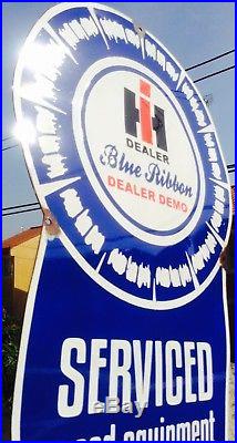 Vintage International Harvester IH Blue Ribbon Tractor Dealer Sign. Vintage Sign