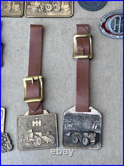 Vintage International Harvester IH Tractor Advertising Brass Watch Fob Lot Vintage International Harvester IH Tractor Advertising Brass Watch Fob Lot