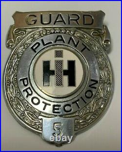 Vintage International Harvester IH Tractor Plant Protection Security Guard Badge