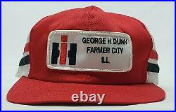 Vintage International Harvester IH Two 2 Stripe Swingster Mesh Snapback Hat USA