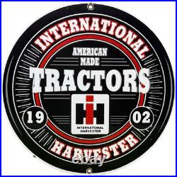 Vintage International Harvester Porcelain Dealer Sign Gasoline Gas Oil Tractor
