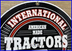 Vintage International Harvester Porcelain Dealer Sign Gasoline Gas Oil Tractor