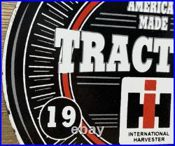 Vintage International Harvester Porcelain Dealer Sign Gasoline Gas Oil Tractor