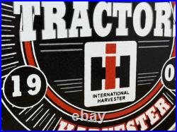 Vintage International Harvester Porcelain Dealer Sign Gasoline Gas Oil Tractor