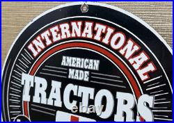 Vintage International Harvester Porcelain Dealer Sign Gasoline Gas Oil Tractor