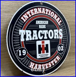 Vintage International Harvester Porcelain Dealer Sign Gasoline Gas Oil Tractor