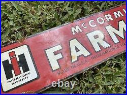Vintage International Harvester Porcelain Farmall Mccormick Us Farm Tractor Sign