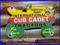 Vintage International Harvester Porcelain Sign 1965 Cub Cadet Farm Tractor 10