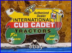 Vintage International Harvester Porcelain Sign 1965 Cub Cadet Farm Tractor 10