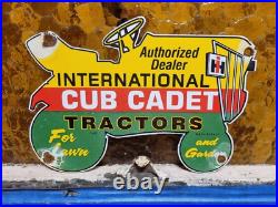 Vintage International Harvester Porcelain Sign 1965 Cub Cadet Farm Tractor 10