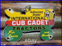 Vintage International Harvester Porcelain Sign 1965 Cub Cadet Farm Tractor 10