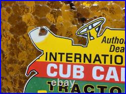 Vintage International Harvester Porcelain Sign 1965 Cub Cadet Farm Tractor 10