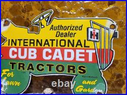 Vintage International Harvester Porcelain Sign 1965 Cub Cadet Farm Tractor 10