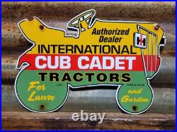 Vintage International Harvester Porcelain Sign 1965 Cub Cadet Farm Tractor 12