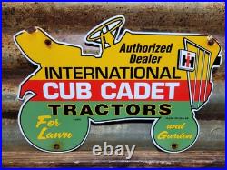 Vintage International Harvester Porcelain Sign 1965 Cub Cadet Farm Tractor 12