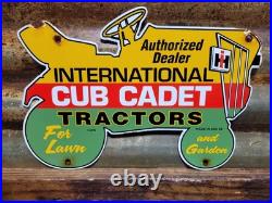 Vintage International Harvester Porcelain Sign 1965 Cub Cadet Farm Tractor 12