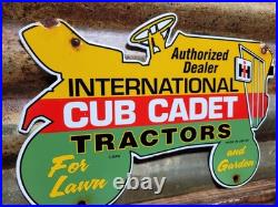 Vintage International Harvester Porcelain Sign 1965 Cub Cadet Farm Tractor 12