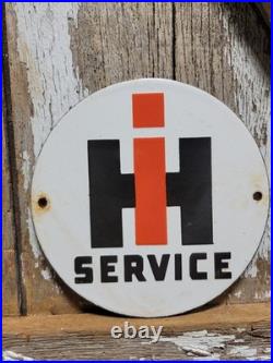 Vintage International Harvester Porcelain Sign 6 Farm Tractor Equipment Farmall