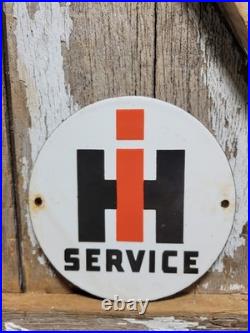 Vintage International Harvester Porcelain Sign 6 Farm Tractor Equipment Farmall
