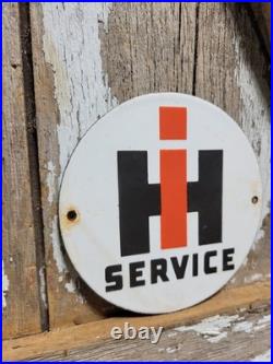 Vintage International Harvester Porcelain Sign 6 Farm Tractor Equipment Farmall