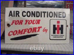 Vintage International Harvester Porcelain Sign 8 Farm Tractor Equipment Farmall