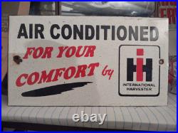 Vintage International Harvester Porcelain Sign 8 Farm Tractor Equipment Farmall