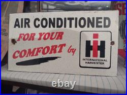 Vintage International Harvester Porcelain Sign 8 Farm Tractor Equipment Farmall