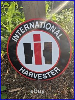 Vintage International Harvester Porcelain Sign Farm Tractor Equipment 12
