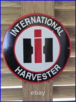 Vintage International Harvester Porcelain Sign Farm Tractor Equipment 12