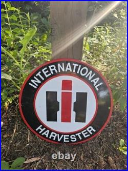 Vintage International Harvester Porcelain Sign Farm Tractor Equipment 12