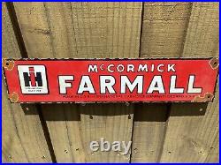 Vintage International Harvester Porcelain Sign Farmall Mccormick Farm Tractor 18
